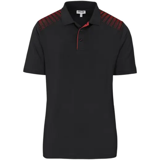 Mens Aerogrid Golf Shirt Black-Red Front